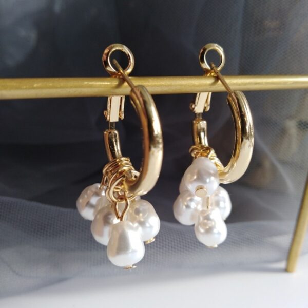 Pearl tassel earrings simple earrings - Image 7