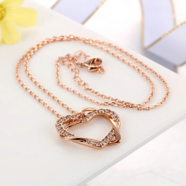 Fashion Heart-shaped Earrings Necklace Jewelry Set - Image 9