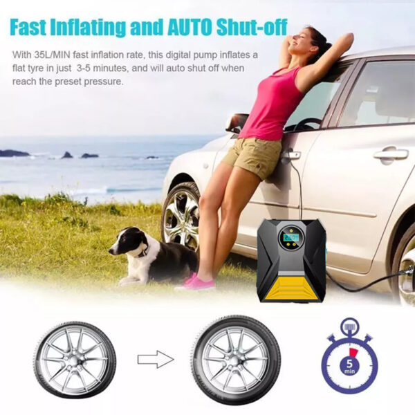 Electric Corded 12V 150PSI Car Tyre Inflator  Portable Air Compressor - Image 7