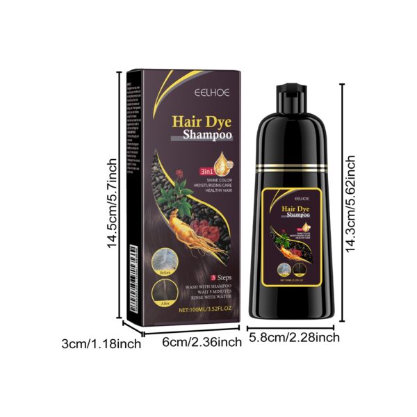 EELHOE White To Black Dyed Shampoo -Natural Brown- Polygonum Multiflorum Essence Moisturizing, Cleaning And Repairing Black And Smooth Hair Shampoo - Image 2