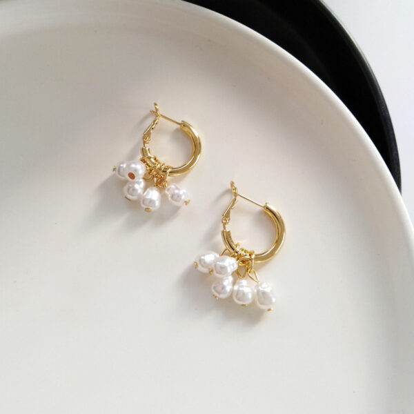 Pearl tassel earrings simple earrings - Image 6
