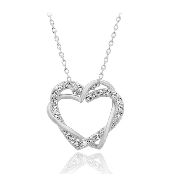 Fashion Heart-shaped Earrings Necklace Jewelry Set - Image 2