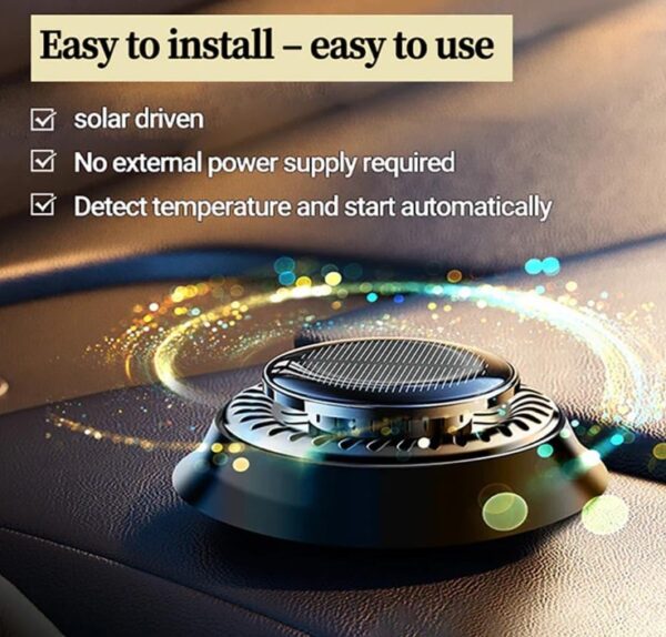 Car Air Freshener, Solar Rotating Car Essential Oil Diffuser, Car Interior Decor Accessories, Odor Eliminator For Car Office Home Car Aromatherapy Car Essential Oil Diffuser Auto Diffuser - Image 6