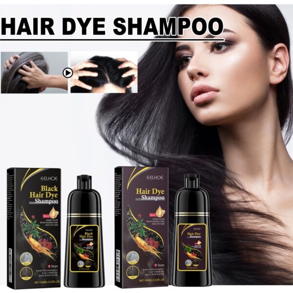 EELHOE White To Black Dyed Shampoo -Natural Brown- Polygonum Multiflorum Essence Moisturizing, Cleaning And Repairing Black And Smooth Hair Shampoo - Image 8